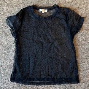 LA Hearts mesh polka dot t shirt XS